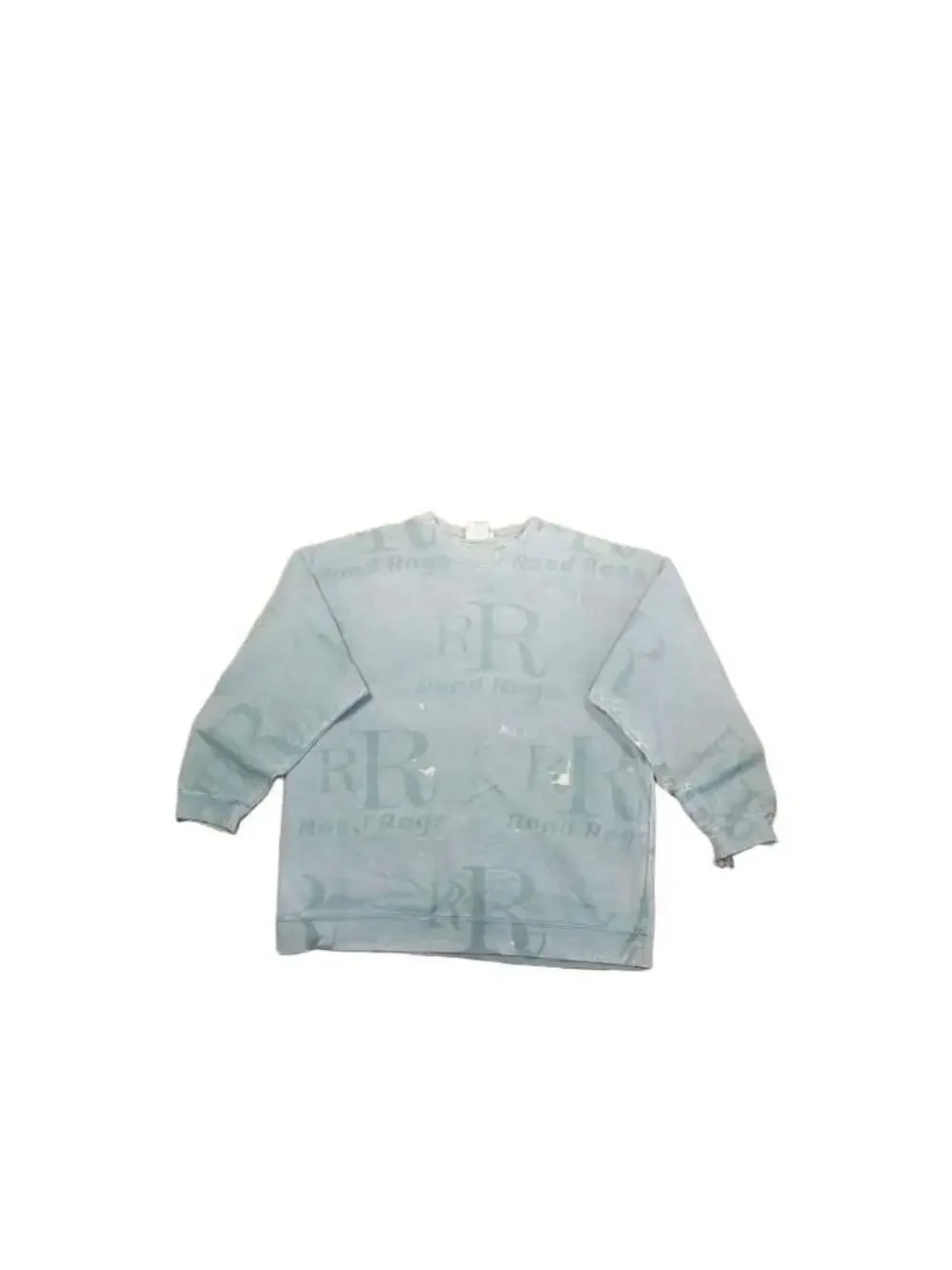 Vintage 90s Road Rags Jean Co. All-Over Logo Print Crewneck Sweatshirt Large